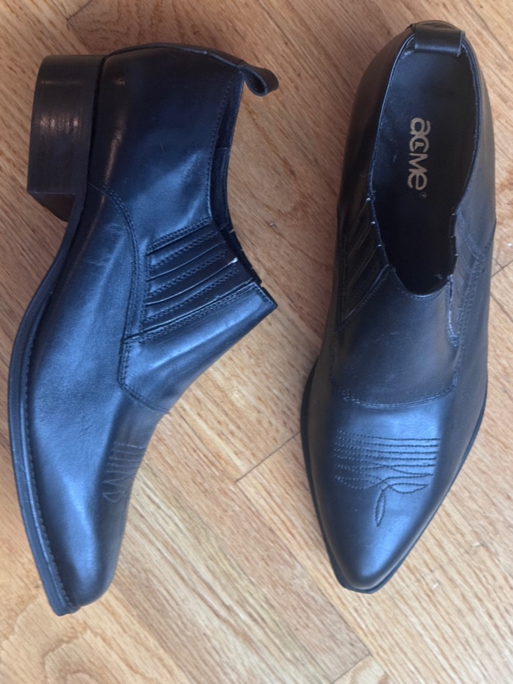 ACME Black Leather Boot Shoe